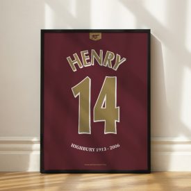   Arsenal FC 2005/06 Highbury - Framed Shirt Print - Thierry Henry