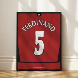   Manchester United FC 2003/04 - Framed Shirt Print - Rio Ferdinand
