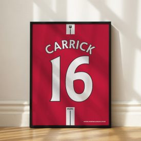  Manchester United FC 2007/08 - Framed Shirt Print - Michael Carrick