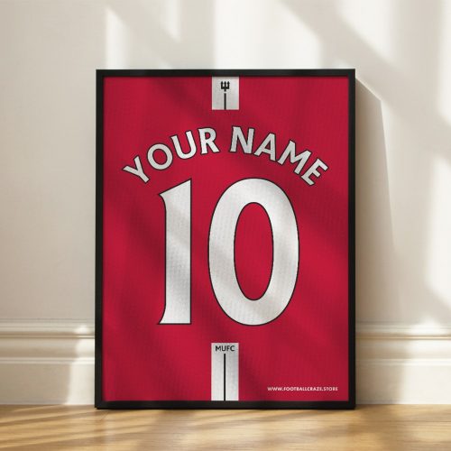 Manchester United FC 2007/08 - Kerezett mezposzter - Egyedi név
