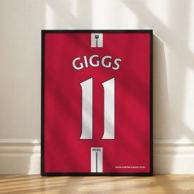   Manchester United FC 2007/08 - Framed Shirt Print - Ryan Giggs