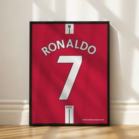   Manchester United FC 2007/08 - Framed Shirt Print - Cristiano Ronaldo
