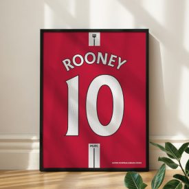   Manchester United FC 2007/08 - Framed Shirt Print - Wayne Rooney