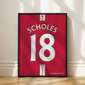   Manchester United FC 2007/08 - Framed Shirt Print - Paul Scholes