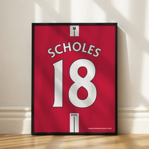 Manchester United FC 2007/08 - Framed Shirt Print - Paul Scholes