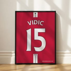   Manchester United FC 2007/08 - Framed Shirt Print - Nemanja Vidic