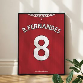   Manchester United FC 2022/23 - Framed Shirt Print - Bruno Fernandes
