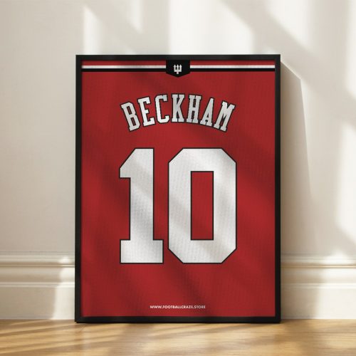 Manchester United FC 1996/98 - Framed Shirt Print - David Beckham