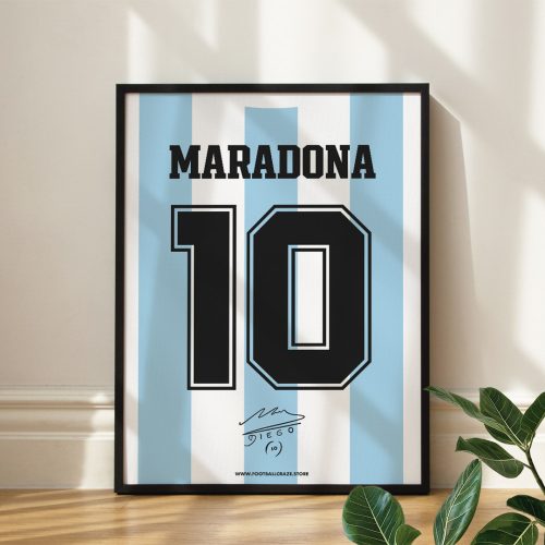 Argentina 1986 - Framed Shirt Print - Diego Maradona
