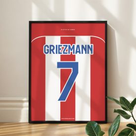 Atletico Madrid - Framed Shirt Print - Griezmann