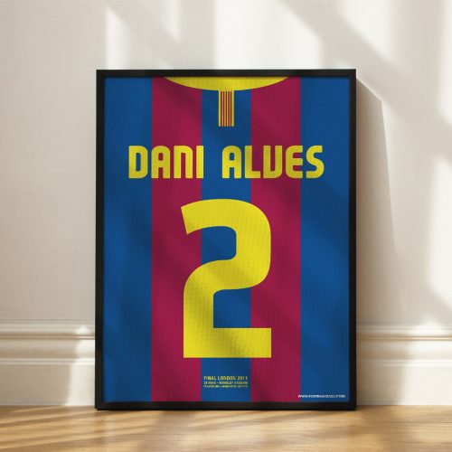FC Barcelona 2010/11 - Framed Shirt Print - Dani Alves