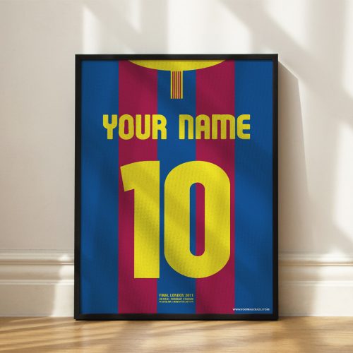 FC Barcelona 2010/11 - Framed Shirt Print - Custom