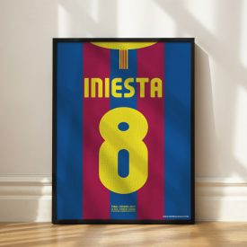 FC Barcelona 2010/11 - Framed Shirt Print - Iniesta