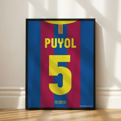 FC Barcelona 2010/11 - Framed Shirt Print - Puyol