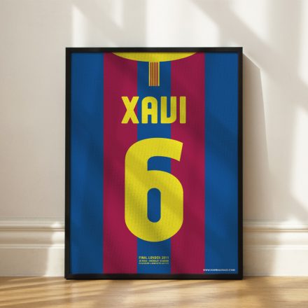 FC Barcelona 2010/11 - Framed Shirt Print - Xavi