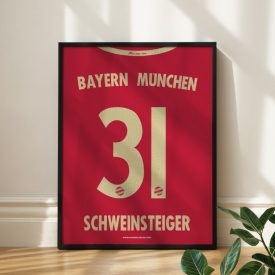   Bayern München 2012/13 - Framed Shirt Print - Schweinsteiger