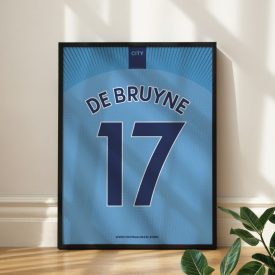   Manchester City FC 2018/19 - Framed Shirt Print - Kevin De Bruyne