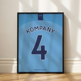   Manchester City FC 2018/19 - Framed Shirt Print - Vincent Kompany