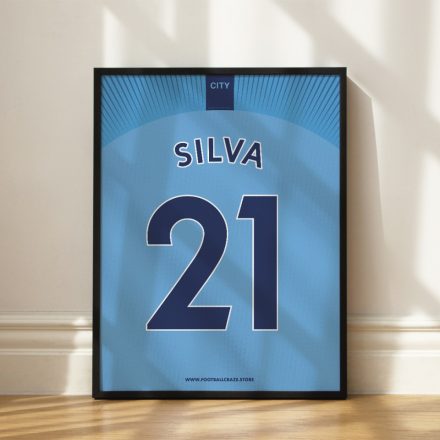 Manchester City FC 2018/19 - Keretezett mezposzter - David Silva