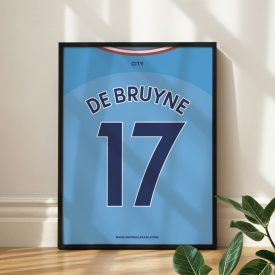   Manchester City FC 2022/23 - Framed Shirt Print - Kevin De Bruyne