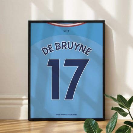 Manchester City FC 2022/23 - Keretezett mezposzter - Kevin De Bruyne