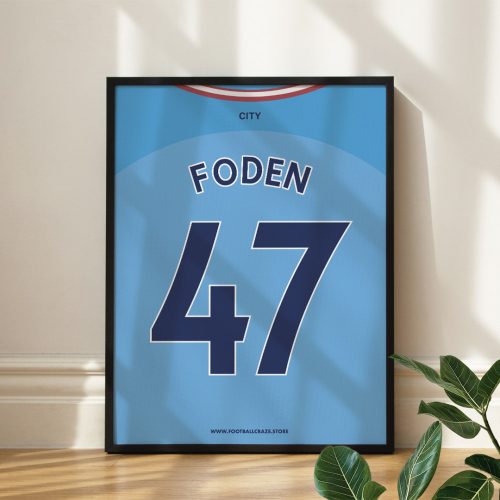 Manchester City FC 2022/23 - Framed Shirt Print - Foden