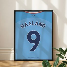   Manchester City FC 2022/23 - Framed Shirt Print - Erling Haaland