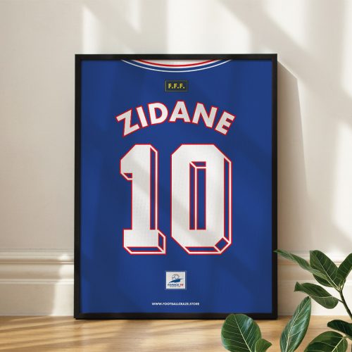 Franciaország 1998 - Keretezett mezposzter - Zidane