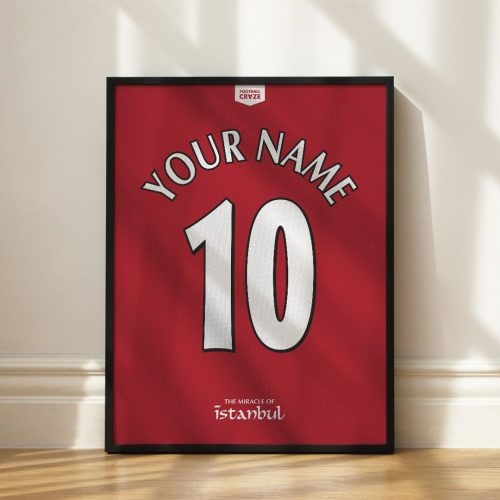 Liverpool FC 2004/05 - Keretezett mezposzter - Egyedi név