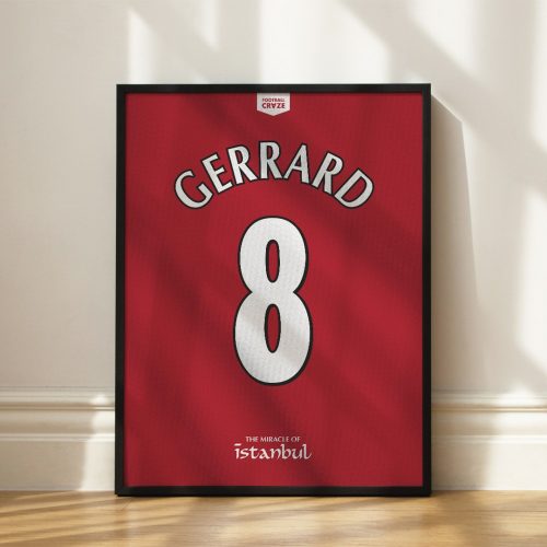 Liverpool FC 2004/05 - Framed Shirt Print - Steven Gerrard