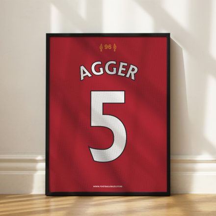 Liverpool FC 2008/09 - Framed Shirt Print - Daniel Agger