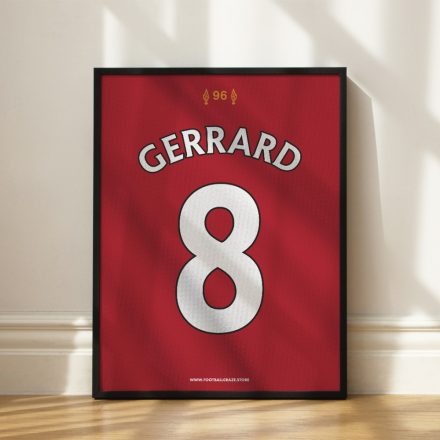 Liverpool FC 2008/09 - Framed Shirt Print - Steven Gerrard