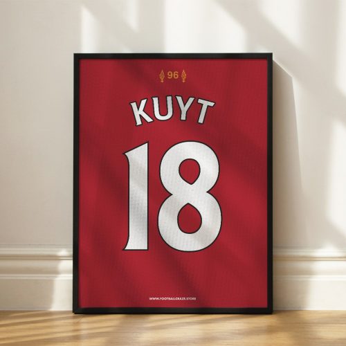 Liverpool FC 2008/09 - Framed Shirt Print - Dirk Kuyt