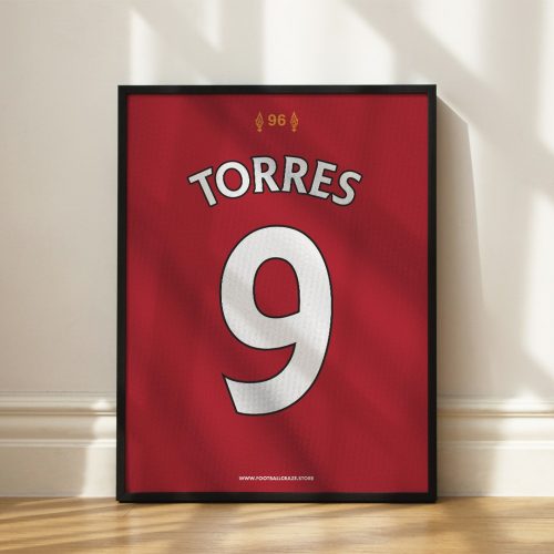 Liverpool FC 2008/09 - Framed Shirt Print - Fernando Torres