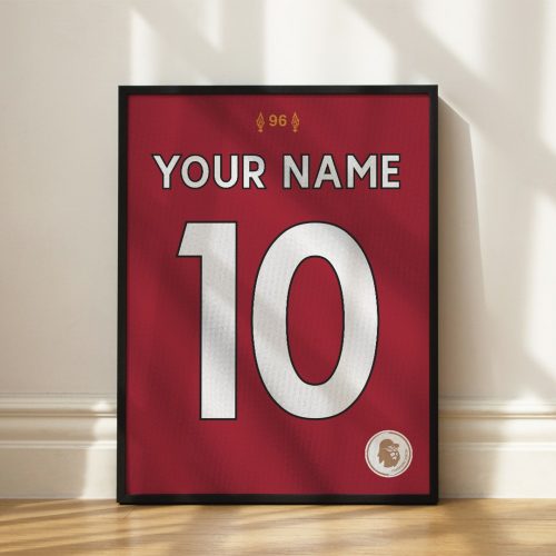 Liverpool FC 2019/20 - Keretezett mezposzter - Egyedi név