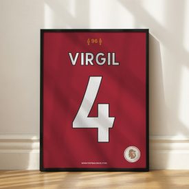   Liverpool FC 2019/20 - Keretezett mezposzter - Virgil van Dijk