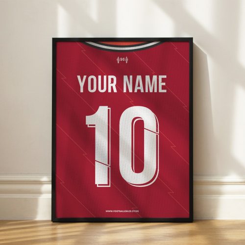 Liverpool FC 2021/22 - Kerezett mezposzter - Egyedi név