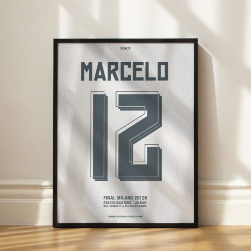Real Madrid 2015/16 - Framed Shirt Print - Marcelo