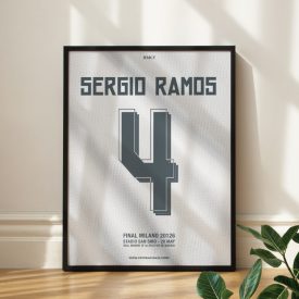 Real Madrid 2015/16 - Keretezett mezposzter - Ramos