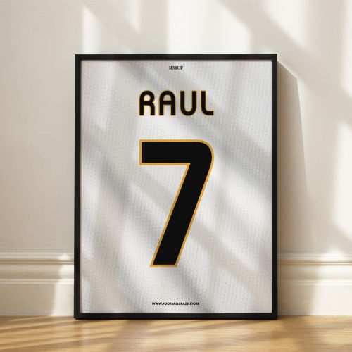Real Madrid 2004/05 - Framed Shirt Print - Raul