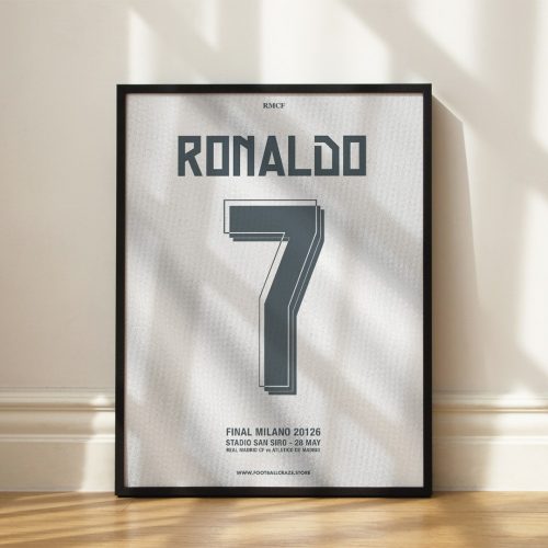 Real Madrid 2015/16 - Framed Shirt Print - Ronaldo