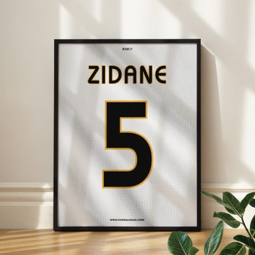 Real Madrid 2004/05 - Framed Shirt Print - Zidane