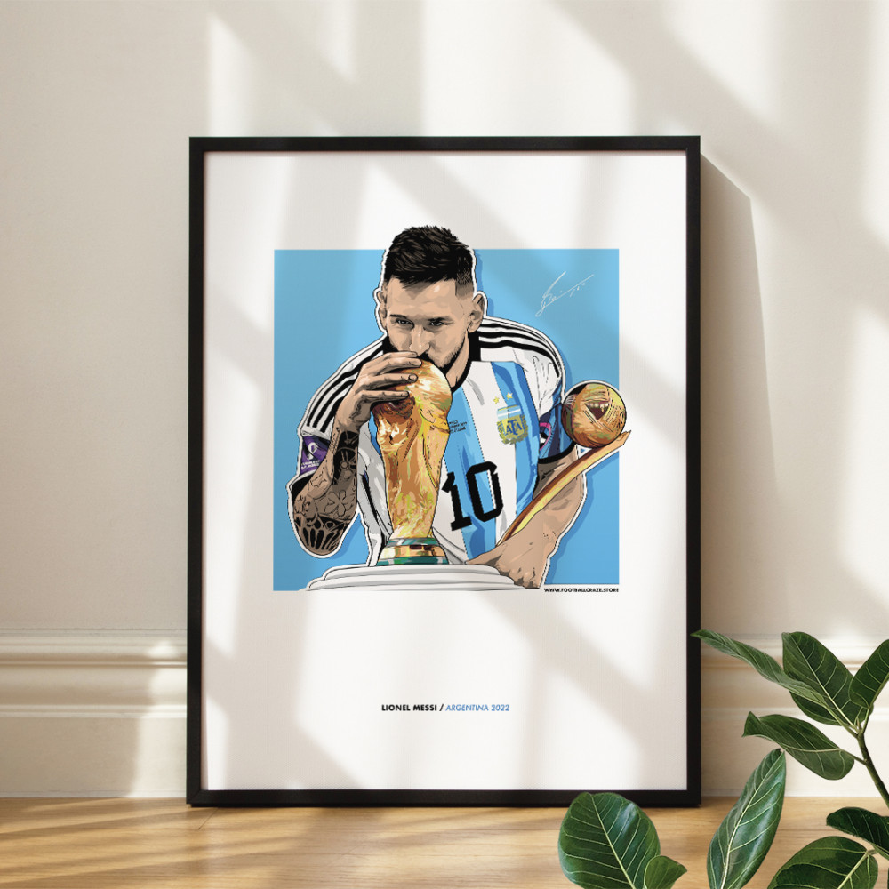 Art du maillot Lionel Messi, Argentine, art mural de football
